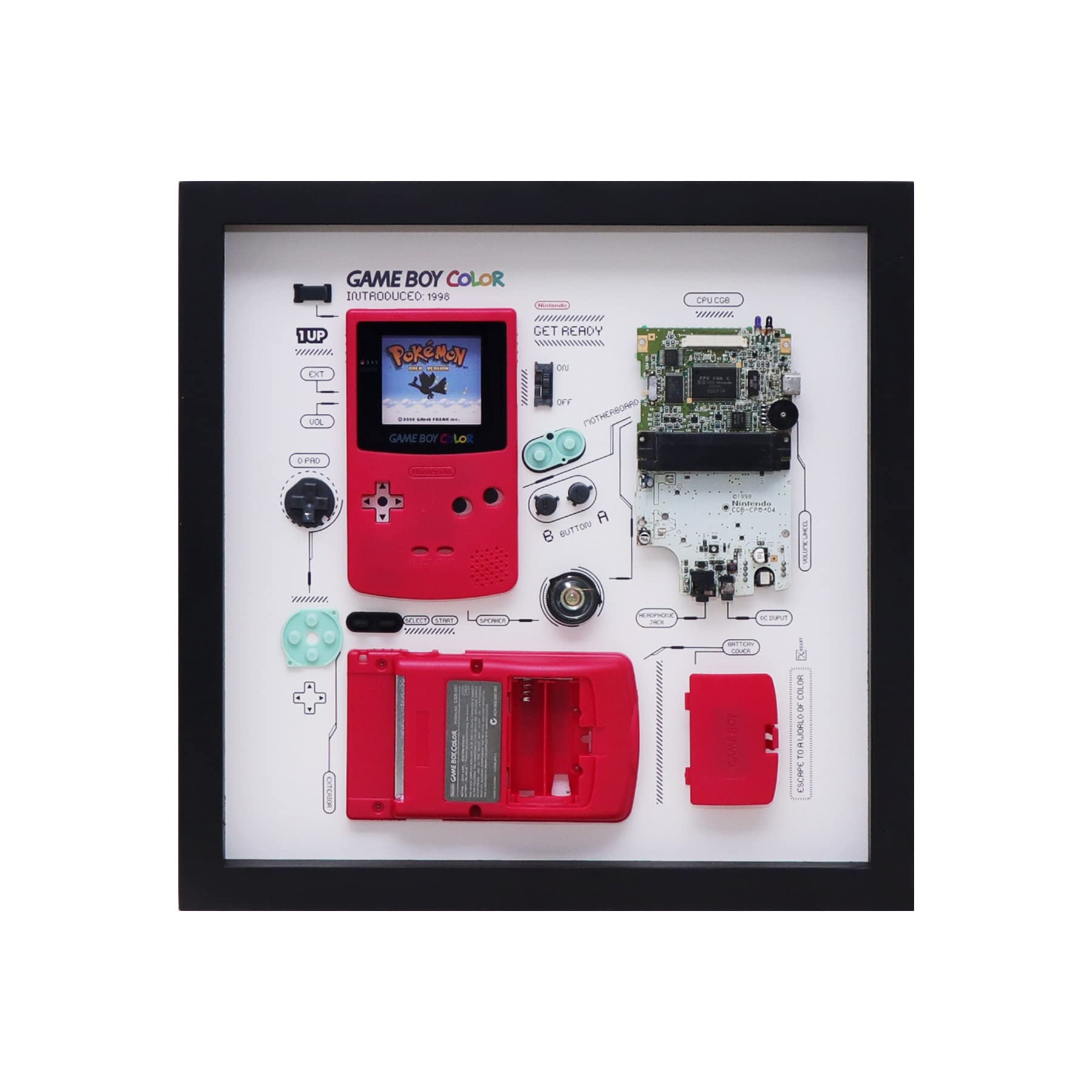 Xreart Original Game Boy Colour Disassembled in Black Picture